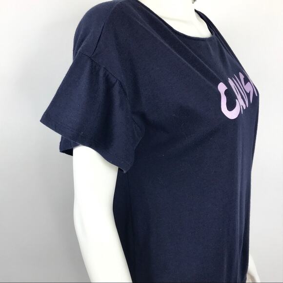 Victoria's Secret Purple Glitter & Navy Tee Shirt - Picture 4 of 7